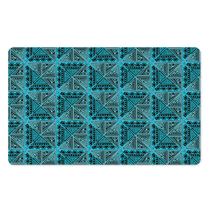 Turquoise African Ethnic Pattern Print Polyester Doormat