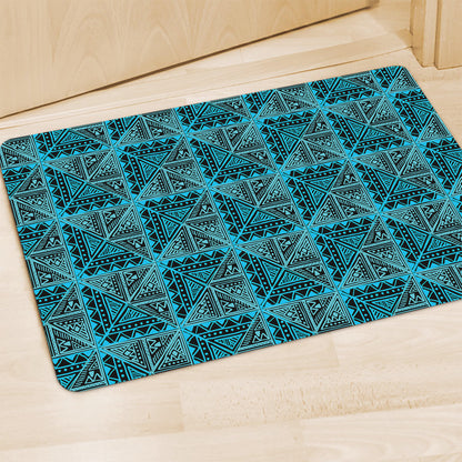 Turquoise African Ethnic Pattern Print Polyester Doormat