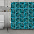 Turquoise African Ethnic Pattern Print Polyester Shower Curtain