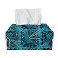 Turquoise African Ethnic Pattern Print Rectangle Tissue Box Cover