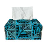 Turquoise African Ethnic Pattern Print Rectangle Tissue Box Cover