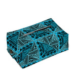 Turquoise African Ethnic Pattern Print Rectangle Tissue Box Cover
