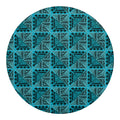 Turquoise African Ethnic Pattern Print Round Blanket