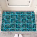 Turquoise African Ethnic Pattern Print Rubber Doormat