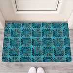 Turquoise African Ethnic Pattern Print Rubber Doormat