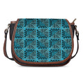 Turquoise African Ethnic Pattern Print Saddle Bag