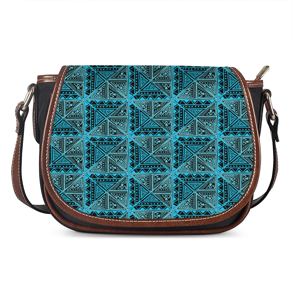Turquoise African Ethnic Pattern Print Saddle Bag