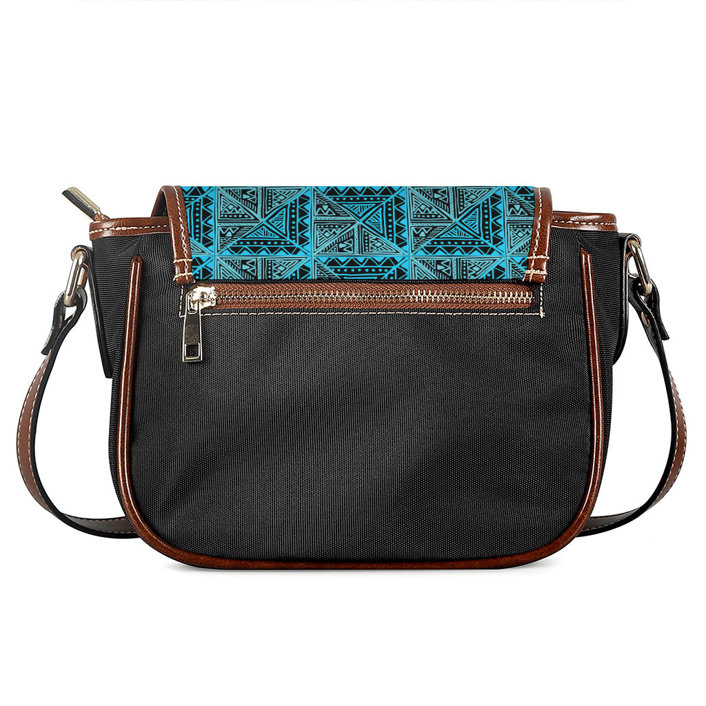 Turquoise African Ethnic Pattern Print Saddle Bag