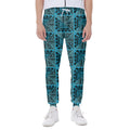 Turquoise African Ethnic Pattern Print Joggers