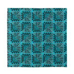 Turquoise African Ethnic Pattern Print Silk Bandana