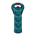Turquoise African Ethnic Pattern Print Single Neoprene Wine Tote