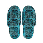 Turquoise African Ethnic Pattern Print Slippers