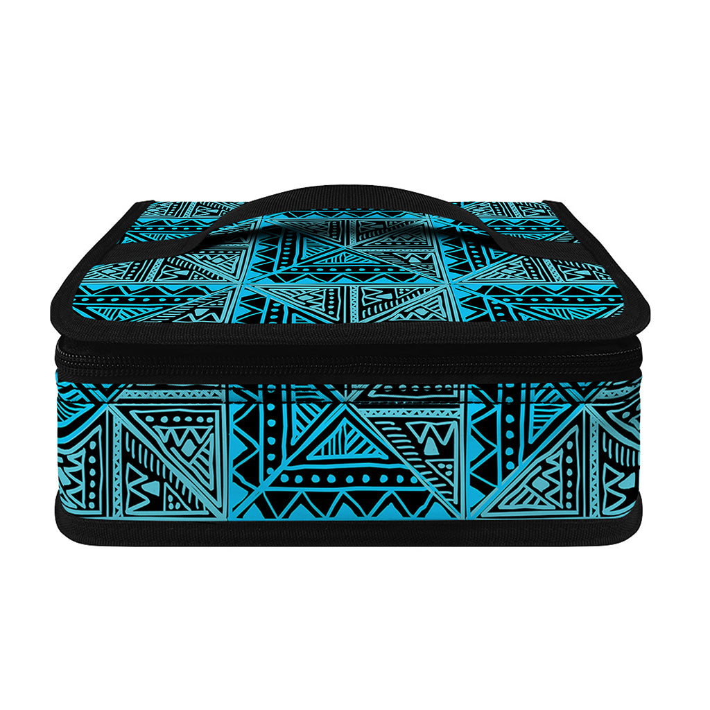 Turquoise African Ethnic Pattern Print Small Lunch Bag