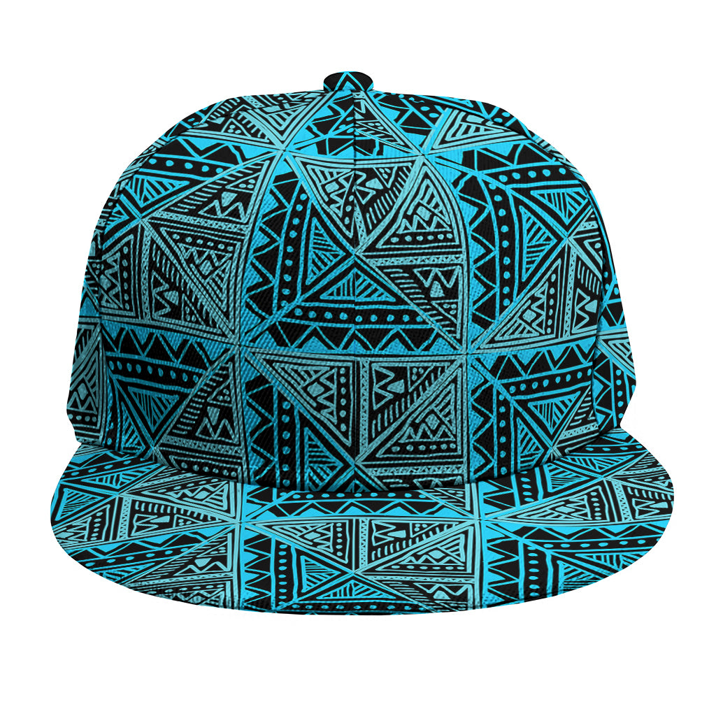 Turquoise African Ethnic Pattern Print Snapback Cap