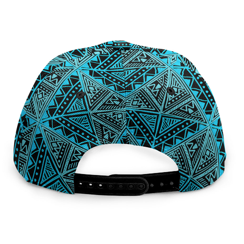 Turquoise African Ethnic Pattern Print Snapback Cap