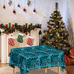 Turquoise African Ethnic Pattern Print Tablecloth