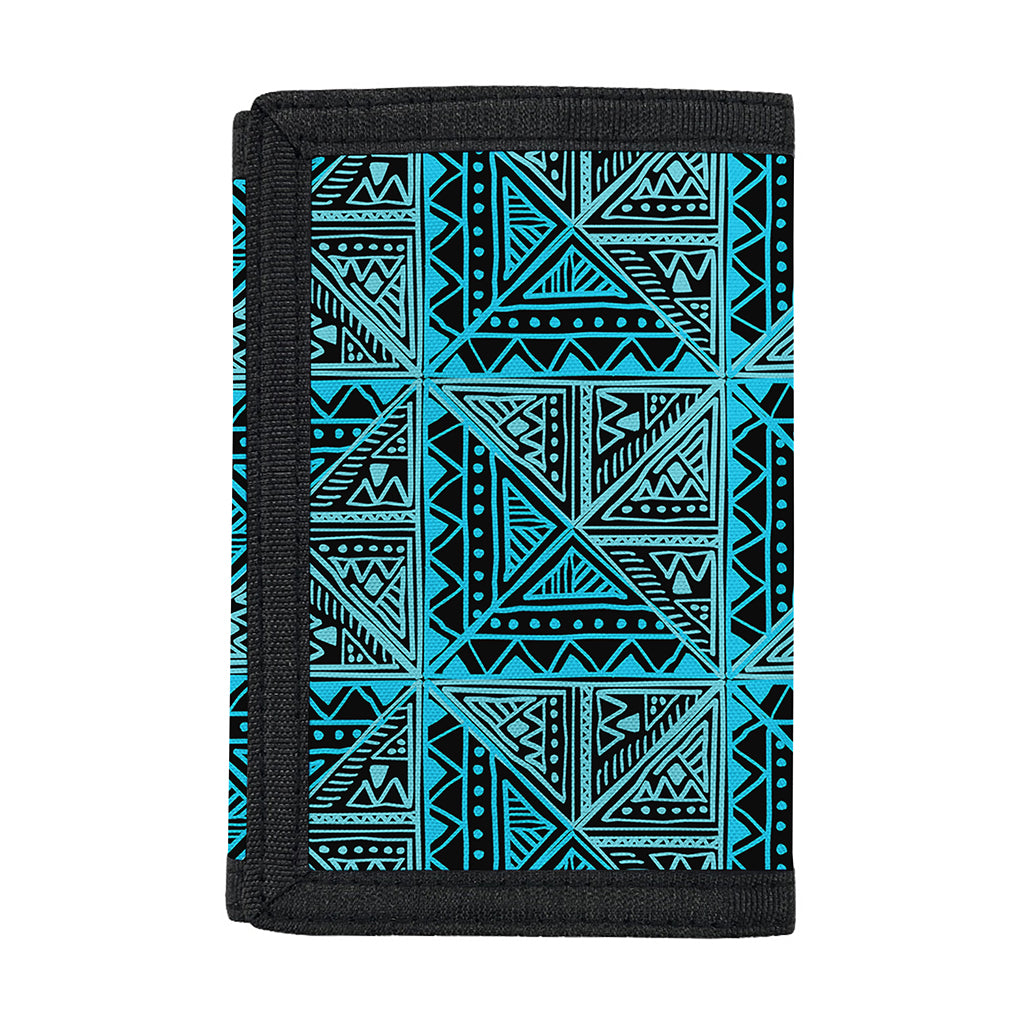 Turquoise African Ethnic Pattern Print Trifold Wallet