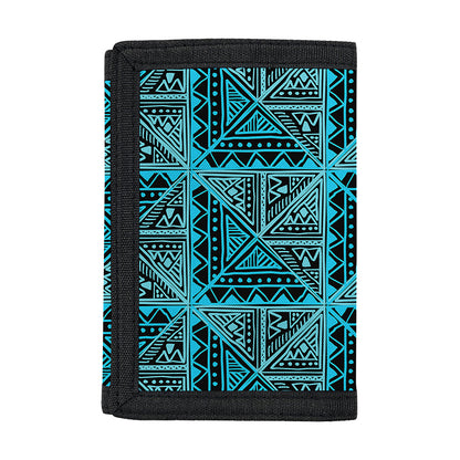 Turquoise African Ethnic Pattern Print Trifold Wallet