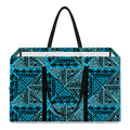 Turquoise African Ethnic Pattern Print Utility Tote Bag
