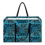 Turquoise African Ethnic Pattern Print Utility Tote Bag