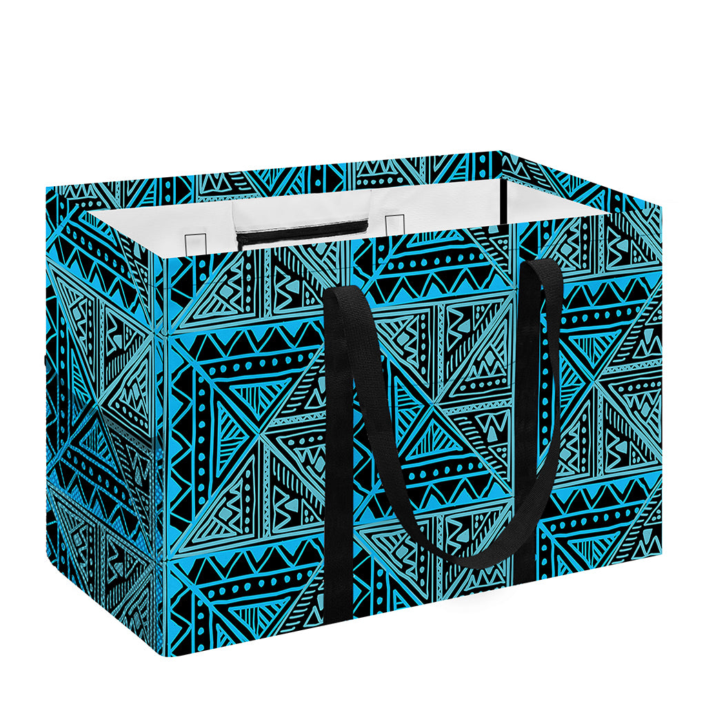Turquoise African Ethnic Pattern Print Utility Tote Bag