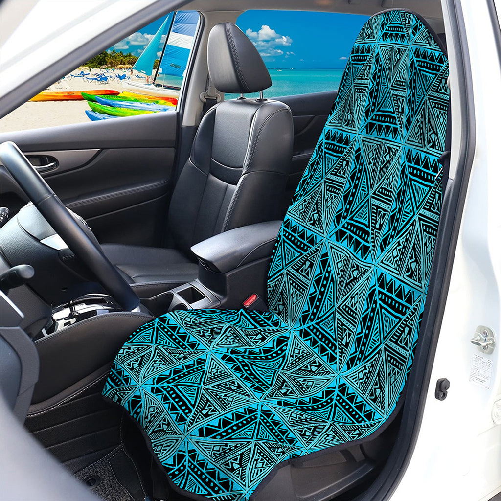 Turquoise African Ethnic Pattern Print Waterproof Car Seat Cover