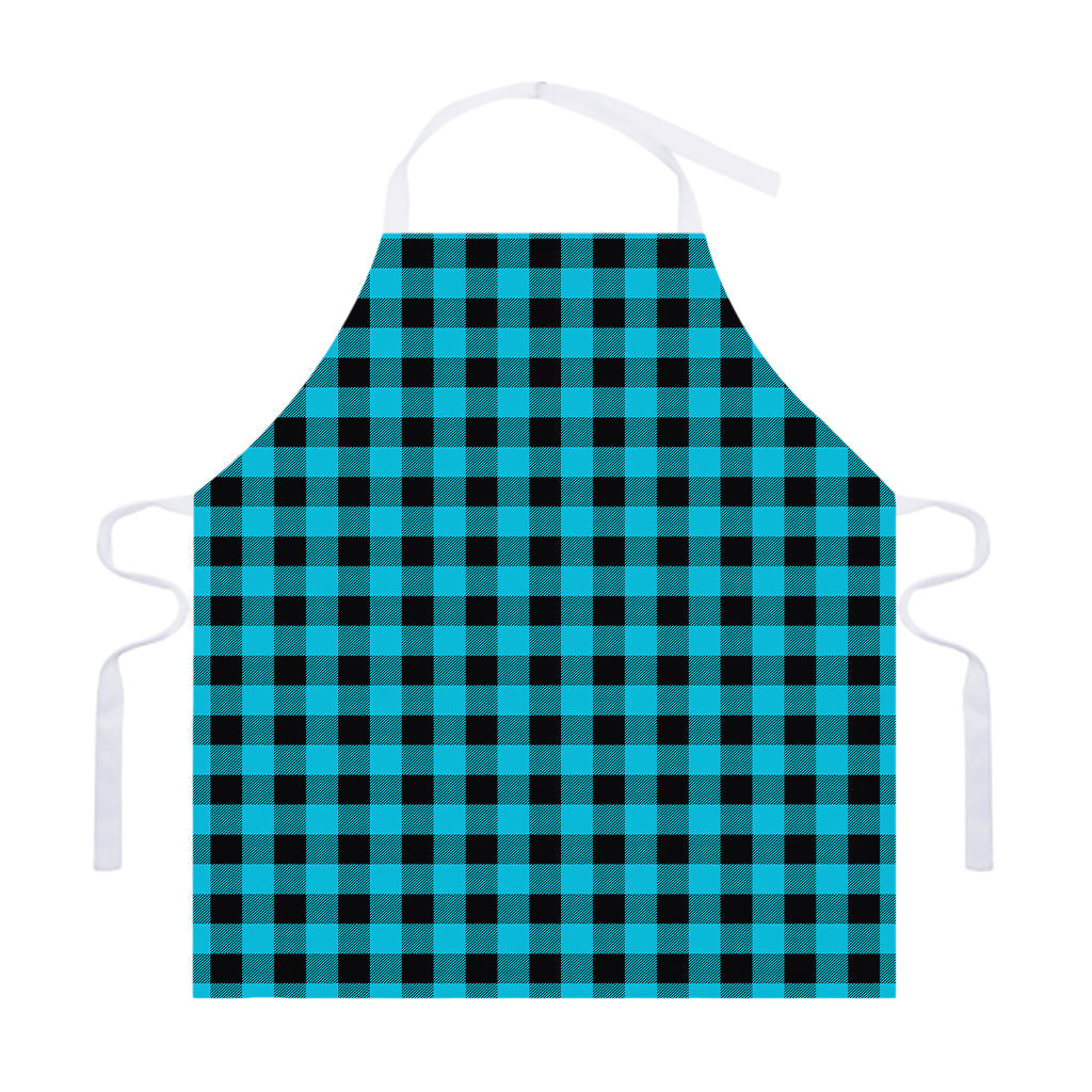 Turquoise And Black Buffalo Check Print Adjustable Apron