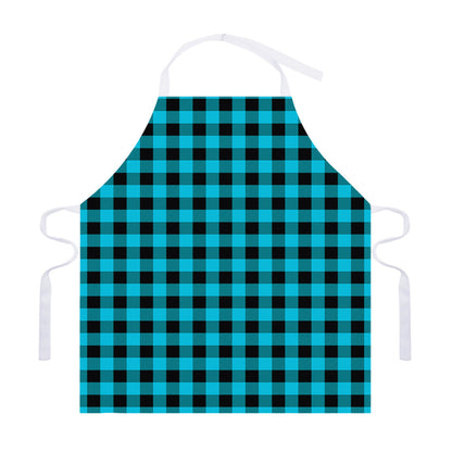 Turquoise And Black Buffalo Check Print Adjustable Apron