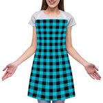 Turquoise And Black Buffalo Check Print Adjustable Apron