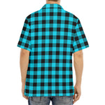 Turquoise And Black Buffalo Check Print Aloha Shirt