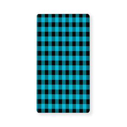 Turquoise And Black Buffalo Check Print Baby Crib Sheet