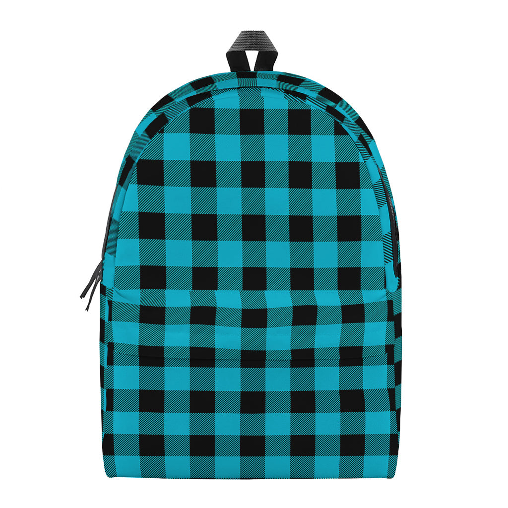Turquoise And Black Buffalo Check Print Backpack