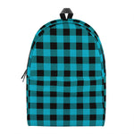 Turquoise And Black Buffalo Check Print Backpack