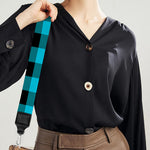 Turquoise And Black Buffalo Check Print Bag Strap