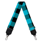 Turquoise And Black Buffalo Check Print Bag Strap