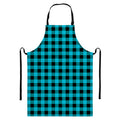 Turquoise And Black Buffalo Check Print Bib Apron With Pocket