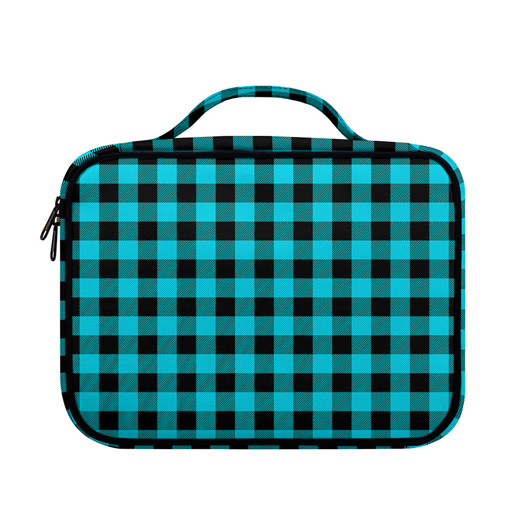 Turquoise And Black Buffalo Check Print Briefcase Bible Bag