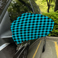 Turquoise And Black Buffalo Check Print Car Side Mirror Covers