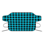Turquoise And Black Buffalo Check Print Car Windshield Snow Cover
