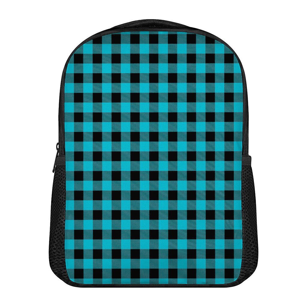 Turquoise And Black Buffalo Check Print Casual Backpack