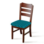 Turquoise And Black Buffalo Check Print Chair Cushion Cover