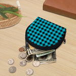 Turquoise And Black Buffalo Check Print Coin Purse