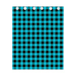 Turquoise And Black Buffalo Check Print Curtain