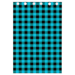 Turquoise And Black Buffalo Check Print Curtain