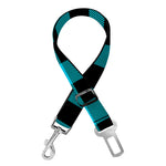 Turquoise And Black Buffalo Check Print Dog Seat Belt