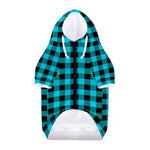 Turquoise And Black Buffalo Check Print Dog Zip Up Hoodie