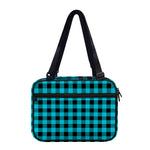 Turquoise And Black Buffalo Check Print Double Strap Bible Bag