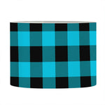 Turquoise And Black Buffalo Check Print Drum Lamp Shade