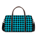 Turquoise And Black Buffalo Check Print Duffel Bag