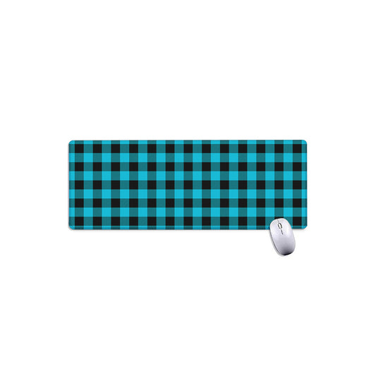 Turquoise And Black Buffalo Check Print Extended Mouse Pad